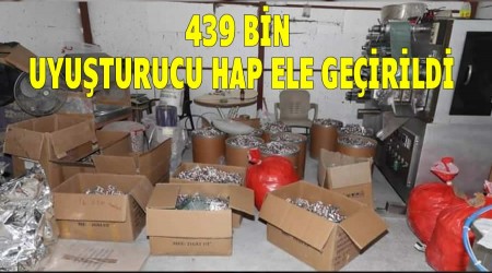 439 bin uyuturucu hap ele geirildi