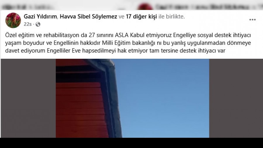 Gazi Y�ld�r�m: �Engelliler Eve Hapsedilmeyi Hak Etmiyor�