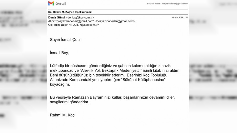 Rahmi Ko�tan �smail �etin�e Anlaml� Mesaj