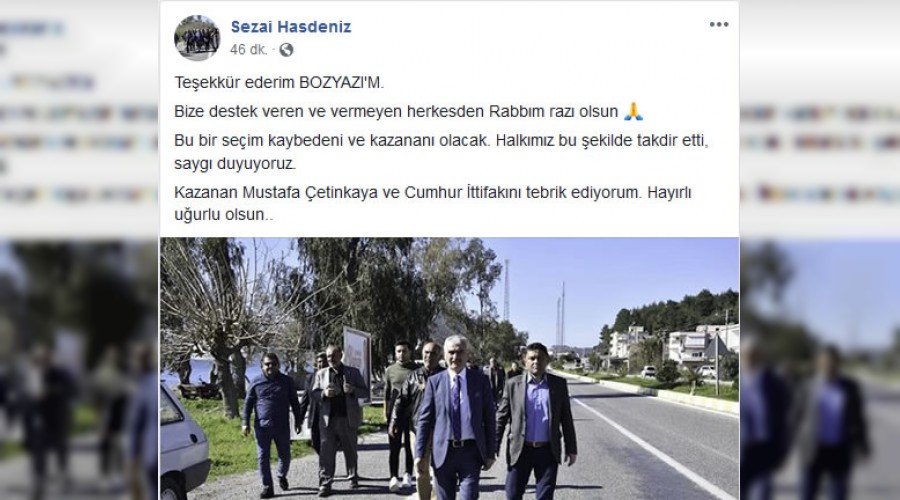 Sezai Hasdeniz'den erdemli paylam