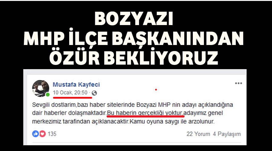 Bozyaz MHP le Bakanndan zr Bekliyoruz