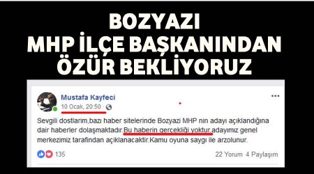 Bozyaz MHP le Bakanndan zr Bekliyoruz