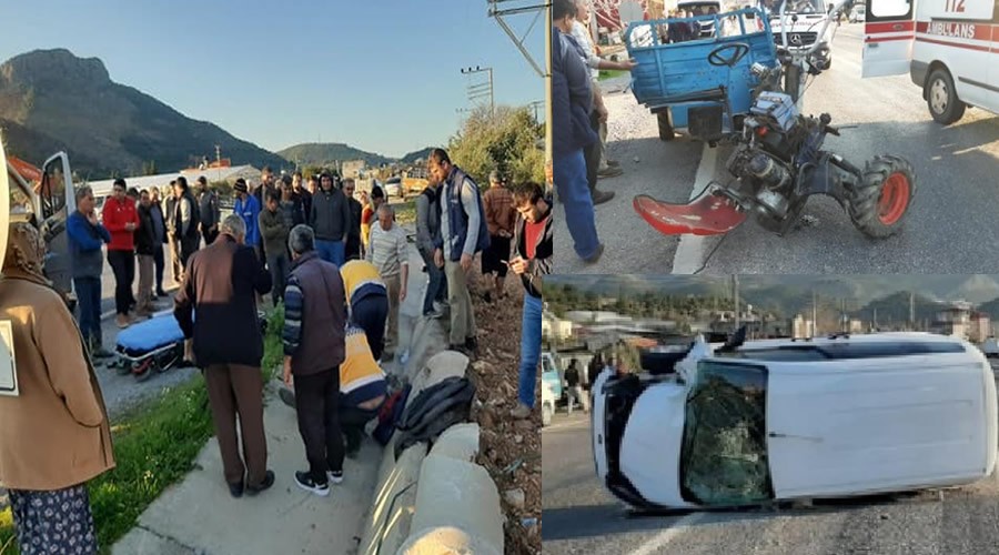 Tekmende Trafik kazas;Ar yarallar var