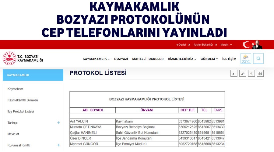 te Bozyaz protokol ve cep telefonlar