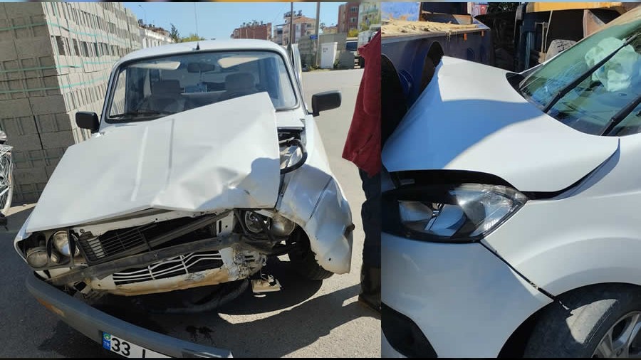 Trafik Kazası,İki araç çarpıştı