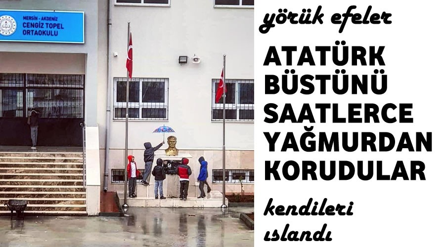 Atatrk bstn saatlerce yamurdan korudular