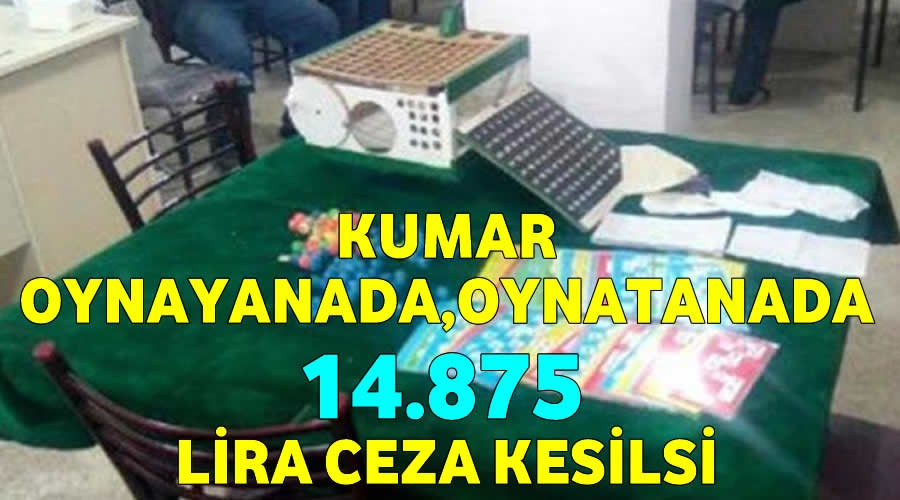Kumar tutkunlarna 14.875 lira ceza kesildi