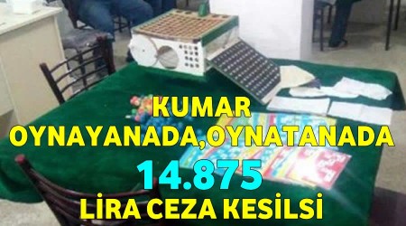 Kumar tutkunlarna 14.875 lira ceza kesildi