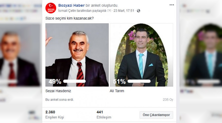 BTP aday Ali Tarm yi Parti Aday Sezai Hasdenizi geride brakt