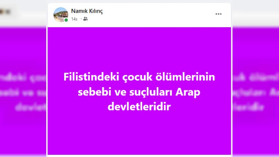 Filistindeki ocuk lmlerinin sebebi Arap Devletleridir