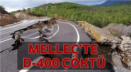 Melleç’te D-400 bağlantı yolu çöktü