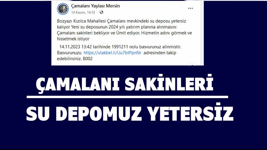 Su depomuz yetersiz