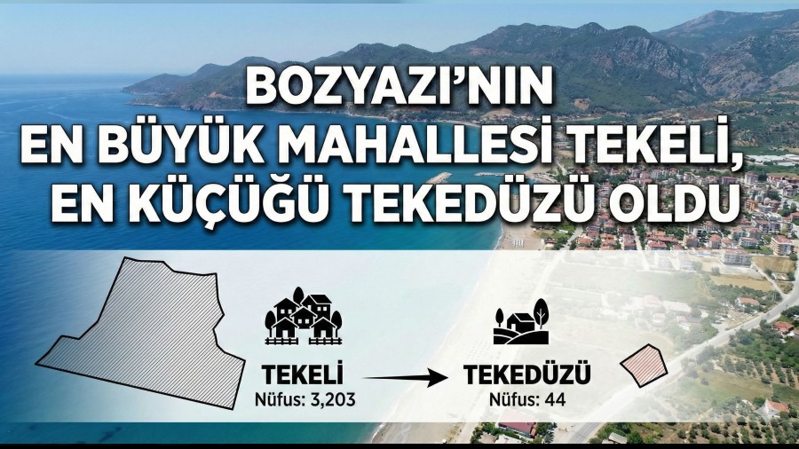 Bozyaz��n�n En B�y�k Mahallesi Tekeli, En K����� Teked�z� Oldu
