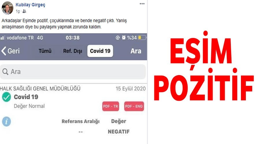 Kubilay Girgeç,Eşimin testi pozitif 