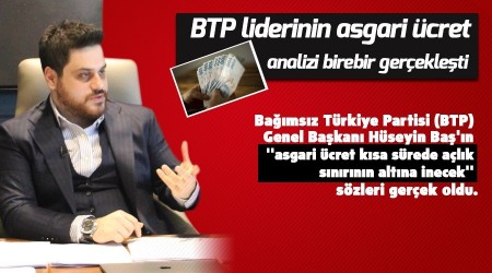 BTP liderinin asgari cret analizi birebir gerekleti
